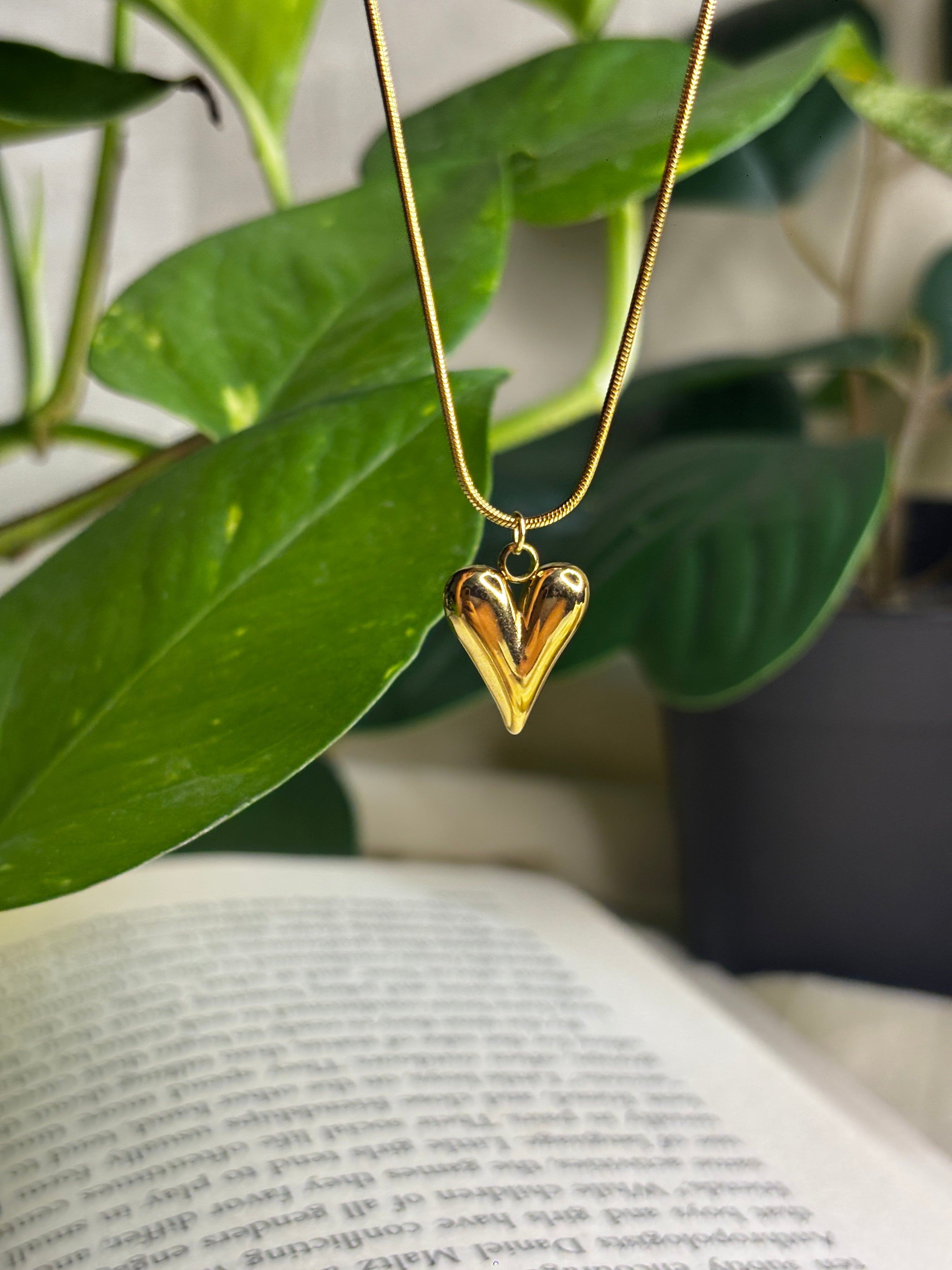 Melted Gold Heart Necklace