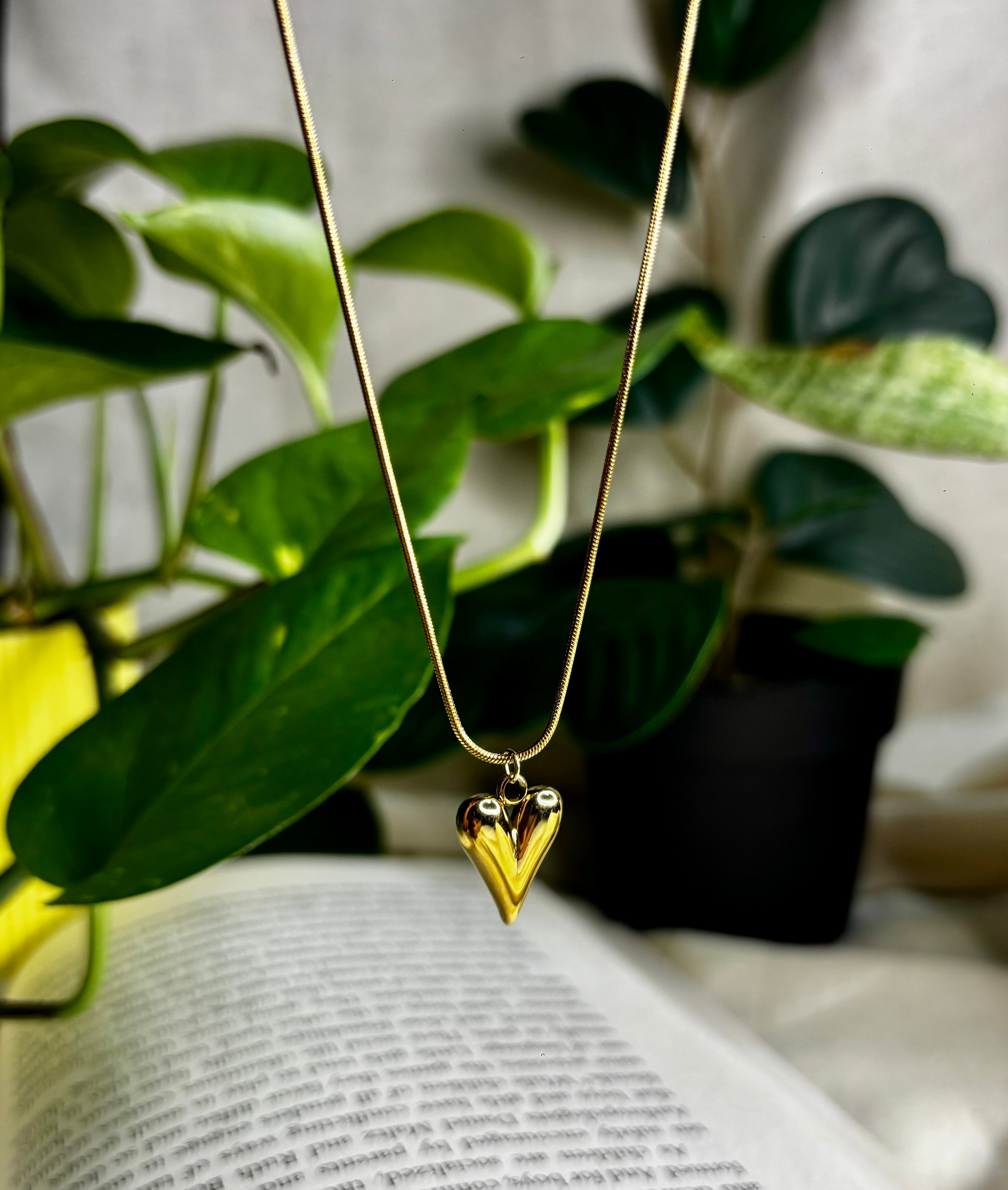 Melted Gold Heart Necklace