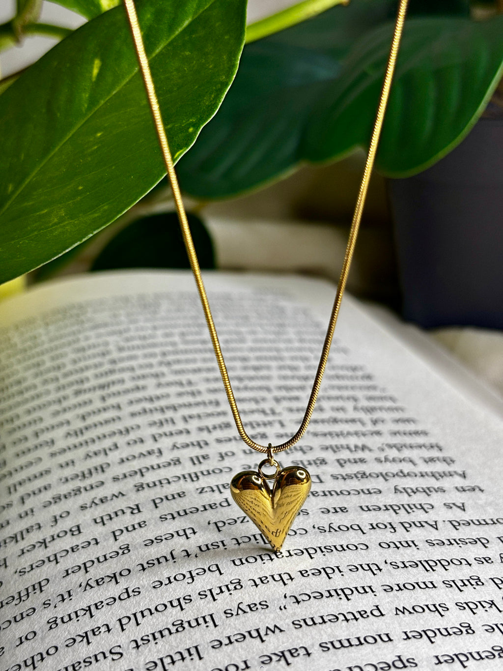 Melted Gold Heart Necklace