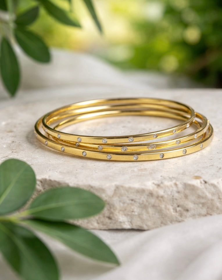 Celeste Dots Bangles - Set of 3