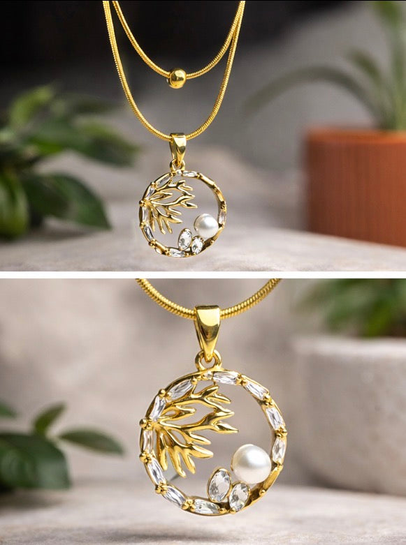 Orlina Pearl Halo Pendant