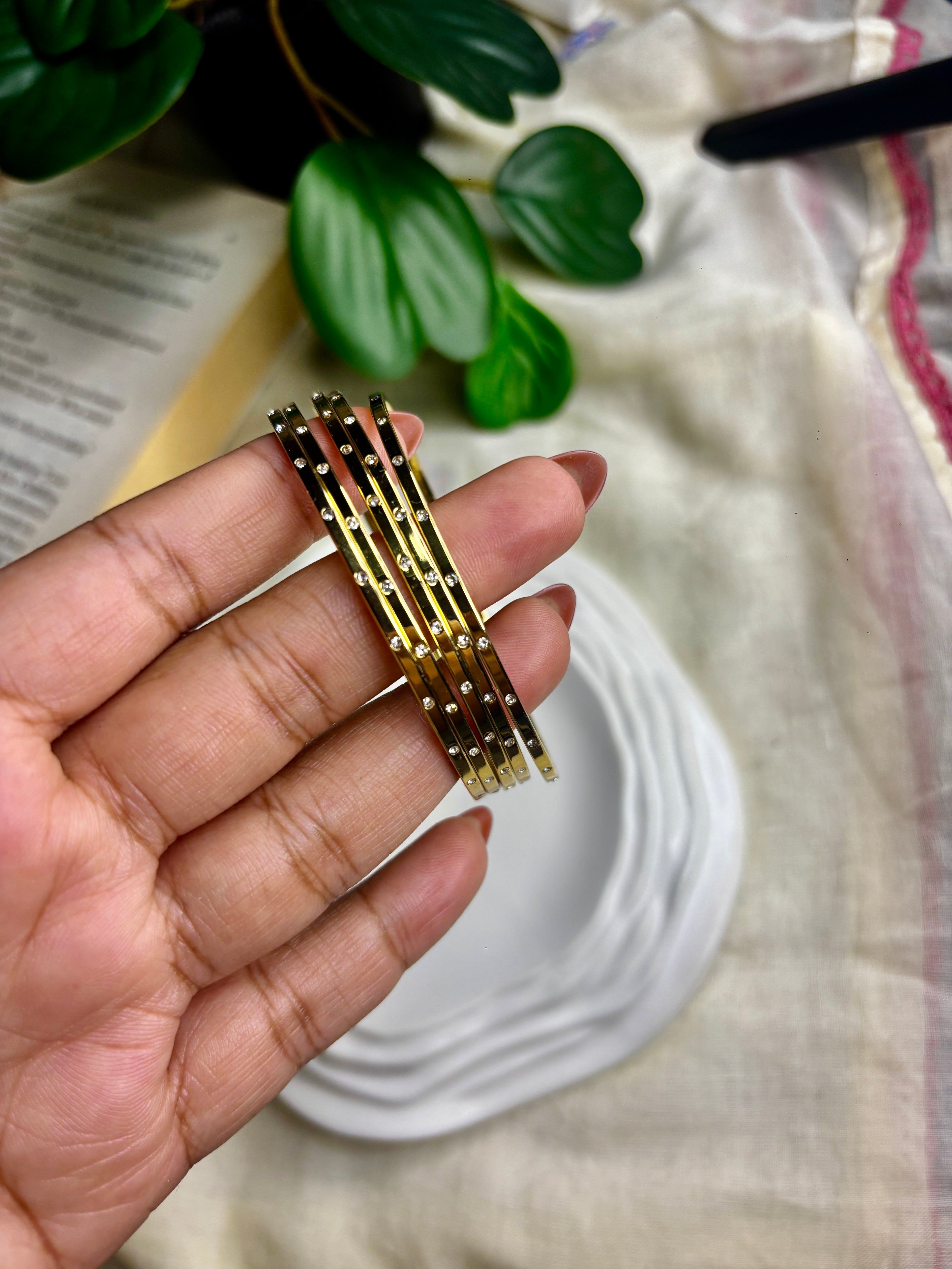 Celeste Dots Bangles - Set of 3